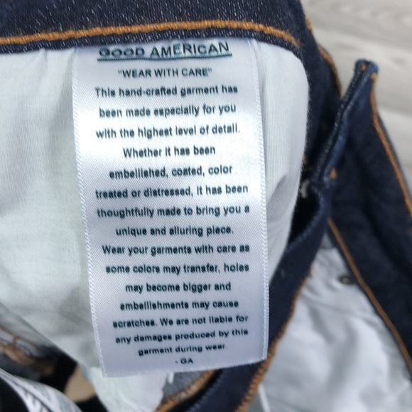 Good American The Lace Up  Denim Skirt Dark Wash 4 - Picture 7 of 10